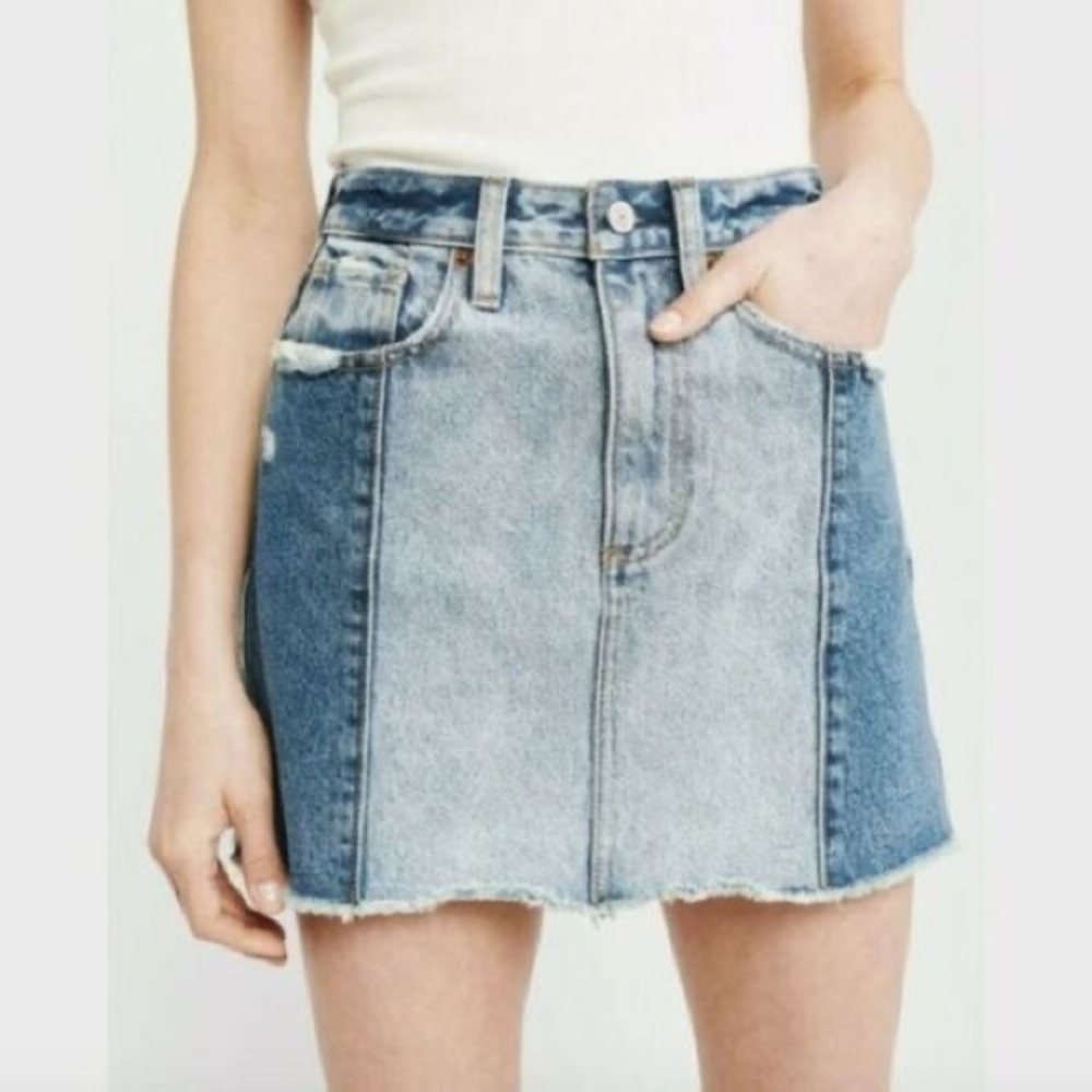 Abercrombie and Fitch Two Tone Denim Skirt